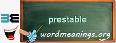 WordMeaning blackboard for prestable
